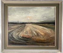 Goodwin (20th century) oil on board, ploughed field