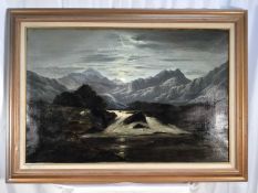 Charles Leslie, oil on canvas, moonlit landscape