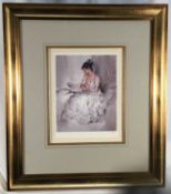 Sir William Russell Flint RA, PPRWS (1880-1969) limited edition print 622/750, Cecilia Reading, fram