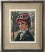 Alleroux - oil on canvas, Parisienne girl