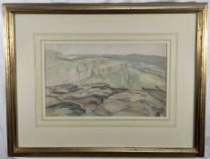 Harry Epworth Allen (1894-1958) watercolour, 'View from the top of Malham Cove', signed, framed and