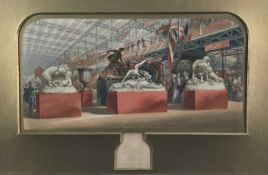 George Baxter print of the Great Exhibition, framed and glazed