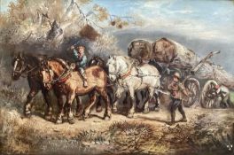 Harden Sidney Melville (1824-1894) oil on canvas - The Wood Wagon, 50cm x 75cm, framed