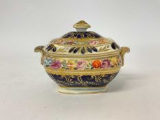Early 19th century Coalport porcelain sugar box and cover