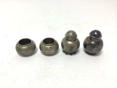 Chinese silver four piece cruet