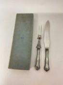 Silver handled carving set