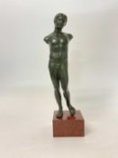Bronze figure of man, after a 6th century greek figure.