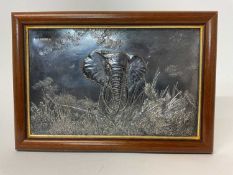 Silver elephant plaque