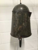 Old Fire Bucket hanging light, 40cm high, 28cm diameter, on 10cm diameter fixing