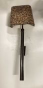 Gun Barrel wall light with Pheasant feather half shade, 82cm with shade, 69cm without shade, on 12cm