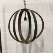 Beer Barrel Hoops hanging light, 67cm high x 59cm wide