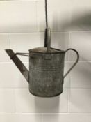 Watering Can hanging lamp, 33cm high including top handle, spout to handle 39cm, can diameter 21cm,