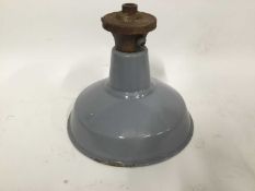 Grey Industrial hanging light, 30cm diameter, by 26cm