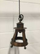 Ships Copper Lantern, 29cm, diameter of base 17.5cm, with 7cm ceiling rose