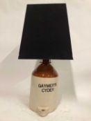 Gaymer's Cyder flagon lamp, 79cm high with shade, base 21cm diameter