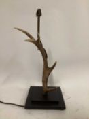 Antler lamp, 59cm including fitting, 25cm square base