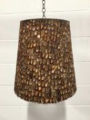 Pheasant feather tapered lamp shade, 36cm high