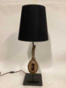 Block lamp with cone shade, 90cm high with shade, on 23cm square base