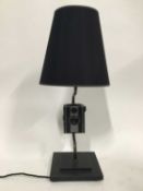 Vintage Camera (Coronet) lamp with cone shade, 65cm with shade on 20cm square base