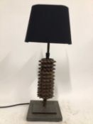 Industrial Breaker light with shade, 57cm high with shade, on 18cm square base