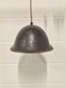 Helmet hanging light (American), 31cm x 28cm x 16cm deep, on 10cm diameter ceiling fitting