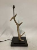 Antler Lamp, 59cm including fitting, on 25cm square base