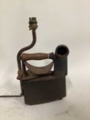 Vintage Iron lamp, 31cm x 16cm x 10cm, on rubber feet