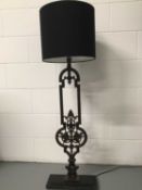 Large Balustrade cast iron lamp, 95cm, on 35cm x 15cm base
