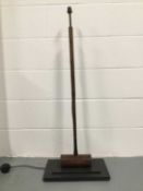 Vintage Croquet Mallet floor lamp, 106cm high on 23cm x 44cm base