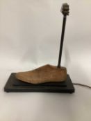 Cobblers Shoe Lath lamp, 42cm without shade, on 35cm x 15cm base