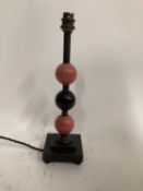 Snooker Ball table lamp, 34cm, on 10cm square base