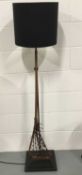 Vintage Lacrosse floor lamp with shade, 140cm without shade, on 30cm square base