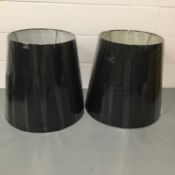 Pair of extra large black lamp shades, 54cm high