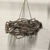 Authentic French Vine hanging light, 60cm across, with 6.5cm ceiling fixing