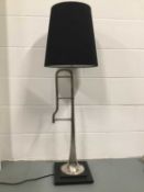 Upcycled Antique Trombone lamp with shade, 113cm with shade, on 25cm square base