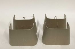 Four beige silk wall light shades, 16cm high