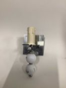 Golf Ball silver wall sconce, 16cm depth, on 11cm square mount