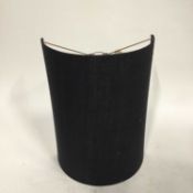 Black linen half drum lamp shade, 51cm high