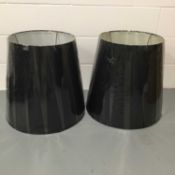Pair of extra large black lamp shades, 54cm high