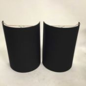 Pair of half drum black lamp shades, 51cm high