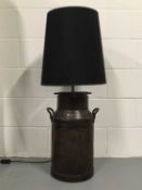 Large Milk Churn lamp with shade, 99cm high with shade