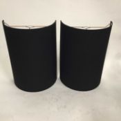 Pair of half drum black lamp shades, 51cm high