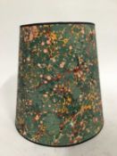 Green marbled paper tapered lamp shade, 36cm high