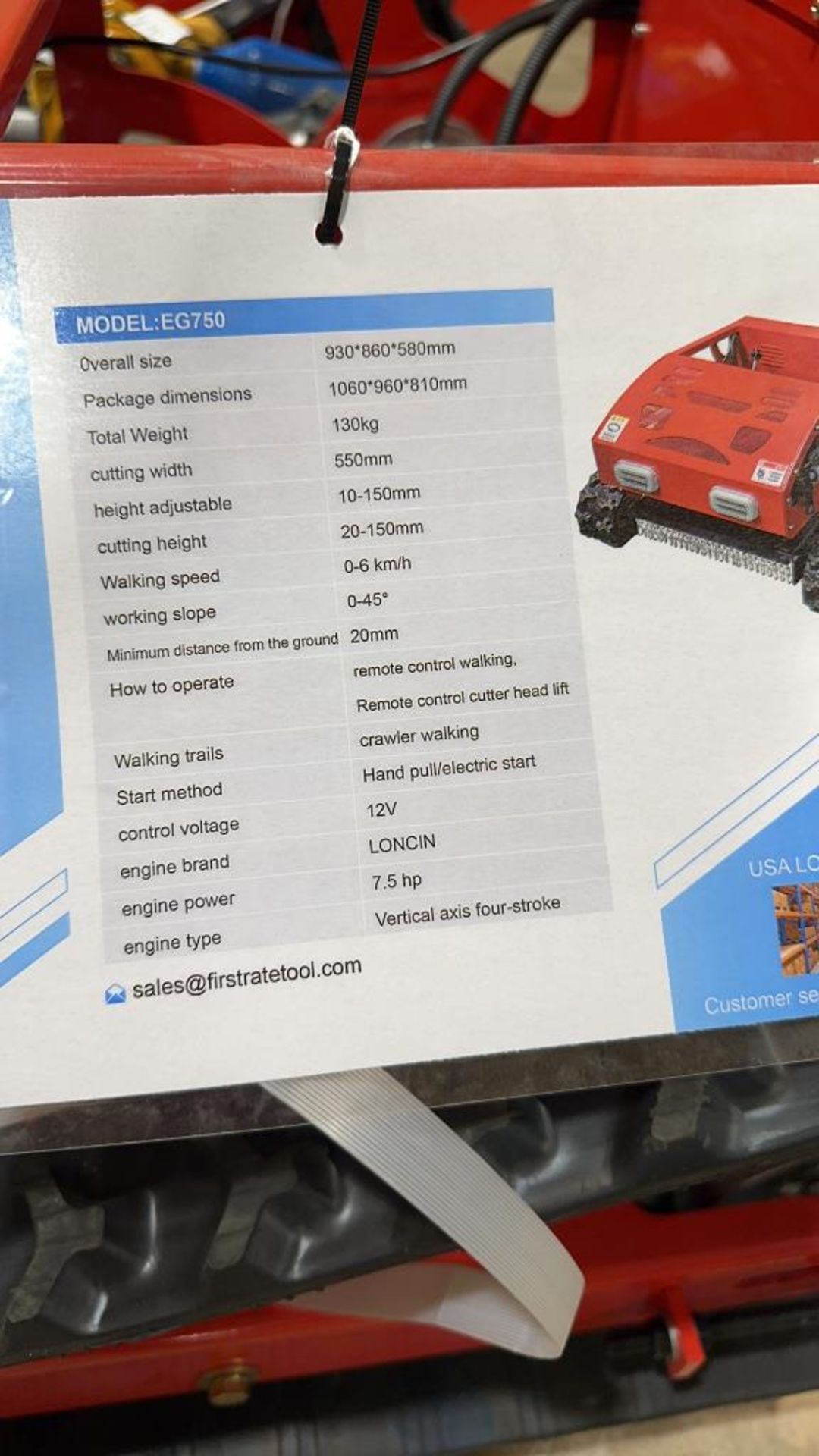 EGN EG750 Remote Control Mower - Image 7 of 10