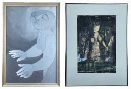 ‡ OLIVER O'CONNOR BARRETT (British-American, 1908-1989) oil on board - ghostly figure, signed, 89