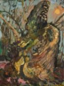 ‡ DAN LLYWELYN HALL (b. 1980) oil on canvas - 'Inchmahome Veteran', titled, signed and dated 2006