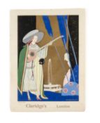 UMBERTO BRUNELLESCHI (Italian 1879 -1949) pochoir print menu for New Year's Eve at the hotel