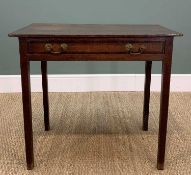 EARLY 19TH C. OAK & MAHOGANY CROSSBANDED SIDE TABLE, possibly north Wales, fitted long frieze