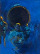 TOM NASH acrylic - abstract 'St. Remy, Blue Jazz', signed, 31 x 42cms Provenance: private collection