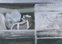 TOM NASH acrylic - abstract 'Silver Towy Reflection', signed and dated '67, 34 x 47cms Provenance: